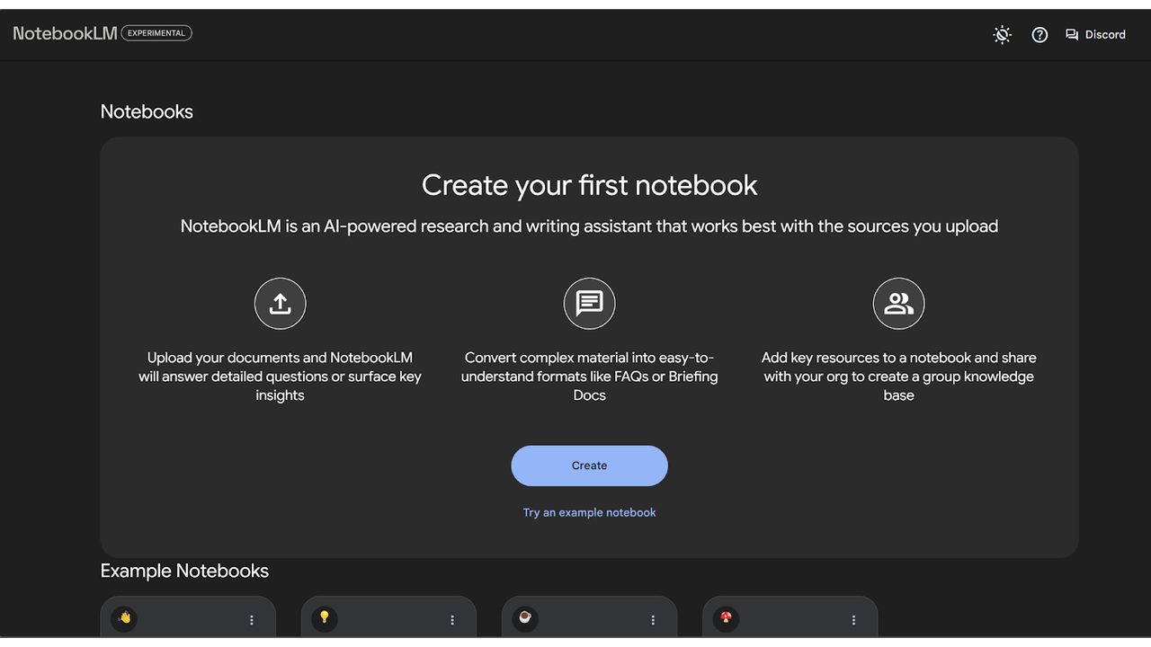 Create a new notebook